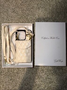 Cellphone Wallet Case Crossbody Bag - Cream